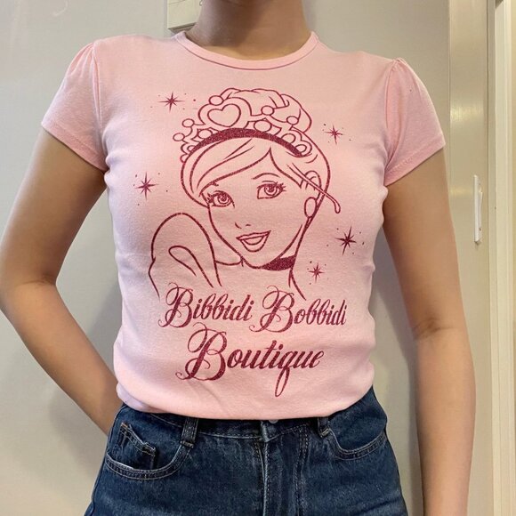 DISNEY WORLD BIBBIDI BOBBIDI BOUTIQUE CINDERELLA PINK TEE - Picture 4 of 10